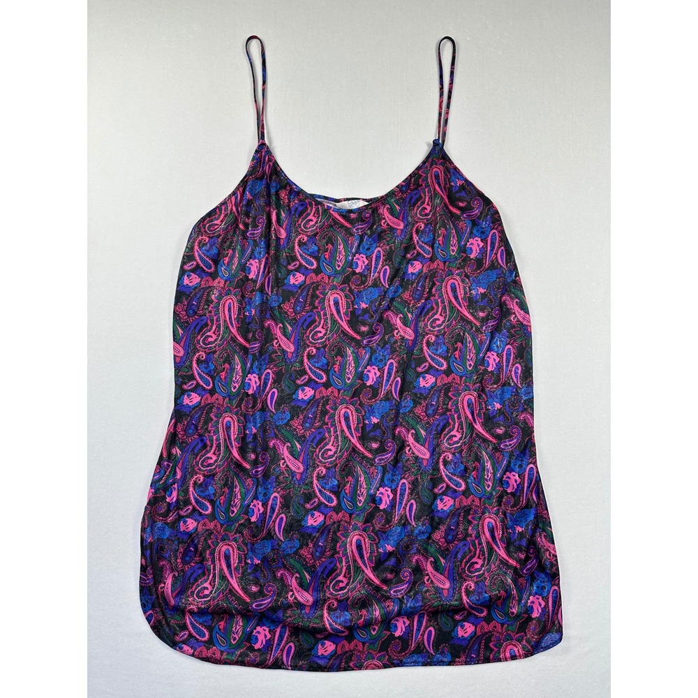 Vintage‎ Undercover Wear Satin Cami Top 3X Multicolor Paisley 90s Lingerie USA